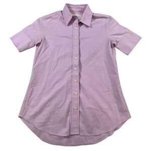 The Shirt Rochelle Behrens Lavender Cotton Short Sleeve Button Down XS Portugal